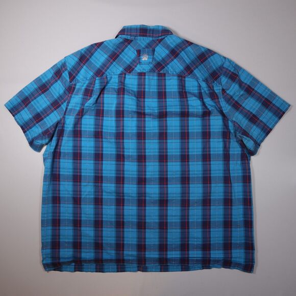 Duluth Alaskan Hardgear Borealis Shirt Blue Plaid Short Sleeve Mens XL - Picture 9 of 9
